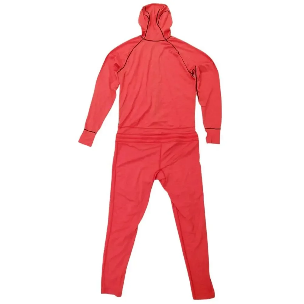 AIRBLASTER Merino Wool Base Layer Ninja Suit Mens Small Red One Piece Hooded